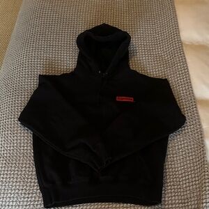Supreme Black and Red Logo Hoodie
